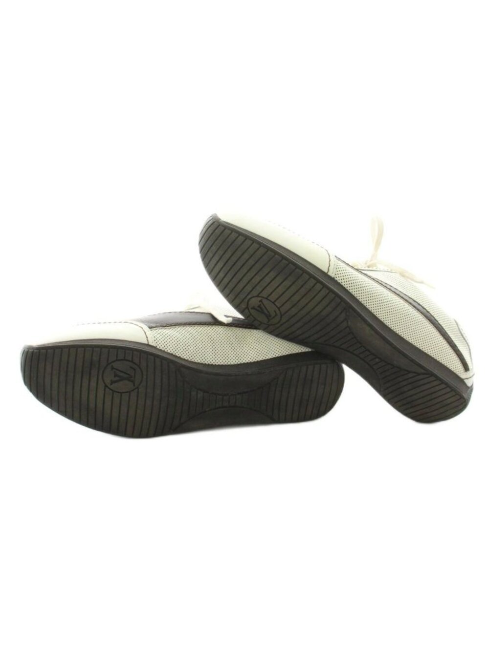 Louis Vuitton Sneakers Low Cut Perforated Leather Mesh 8 White KU - Picture 4 of 9